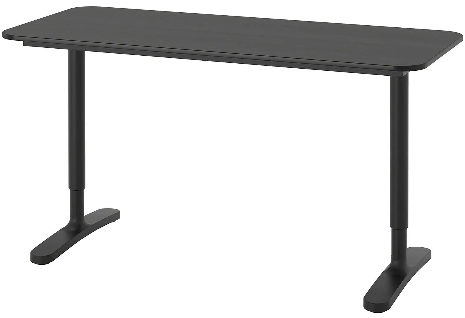 Masa de birou Ikea Bekant furnir frasin 140x60 (Negru)