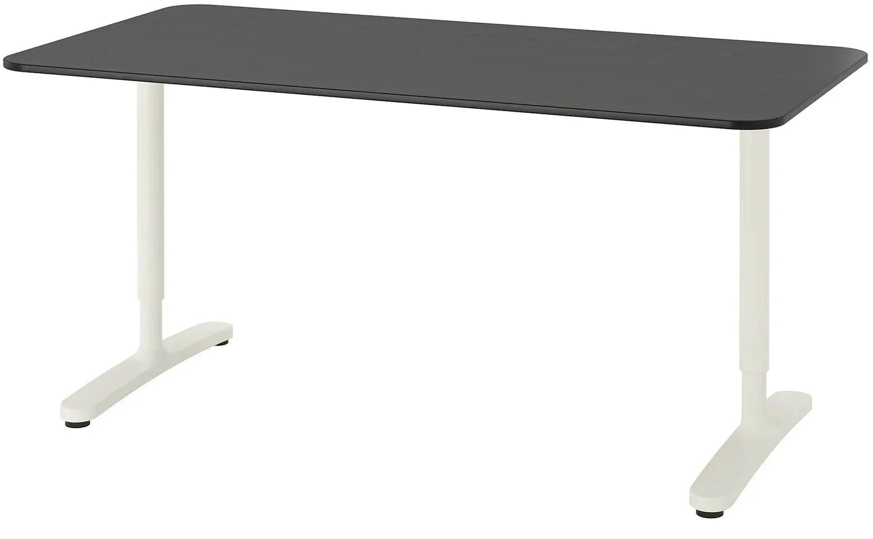 Masa de birou Ikea Bekant furnir frasin 160x80 (Negru/Alb)