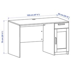 Masa de birou Ikea Brimnse 120x65 (Белый) Thumb