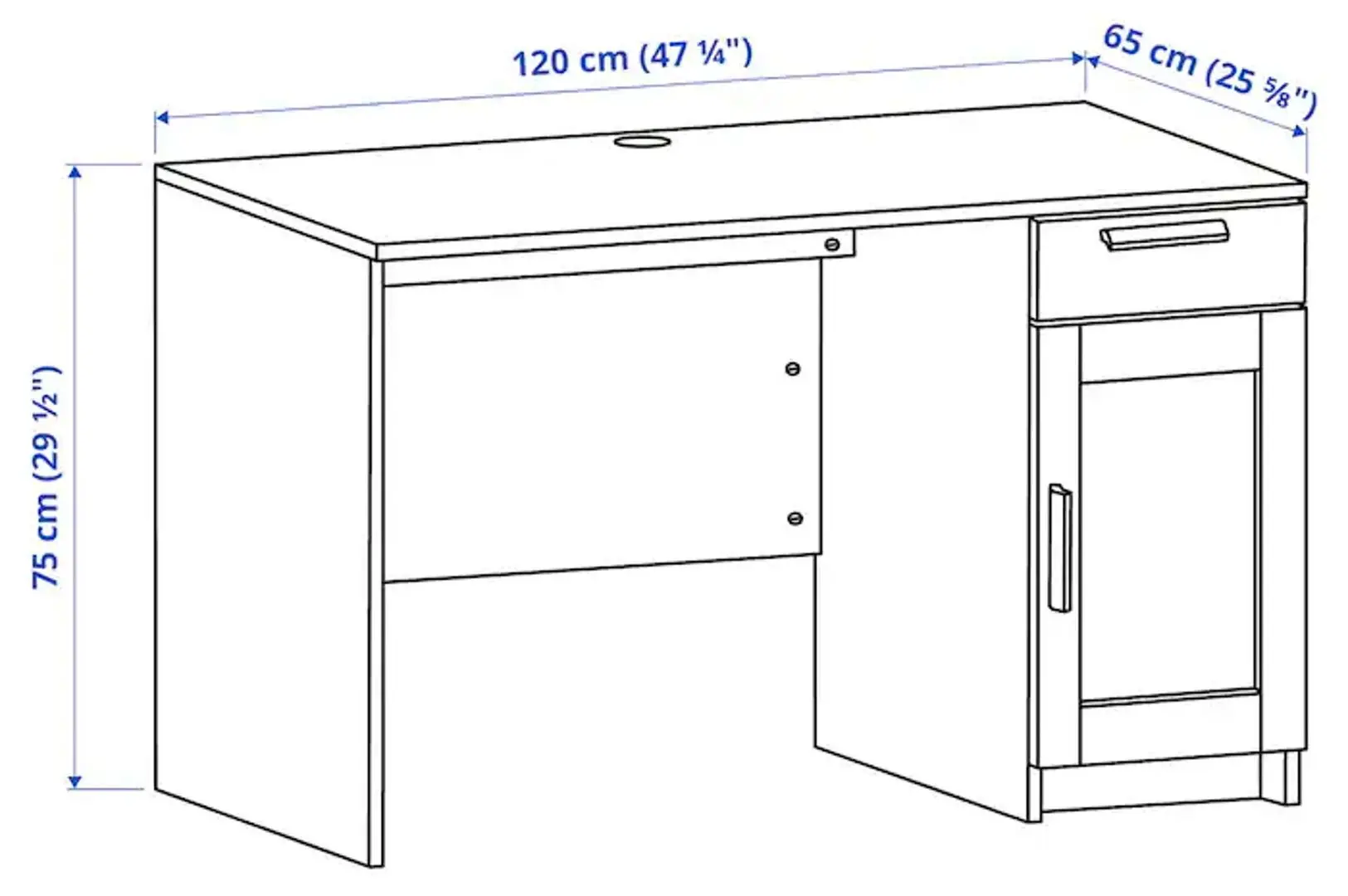 Masa de birou Ikea Brimnse 120x65 (Белый) - 2
