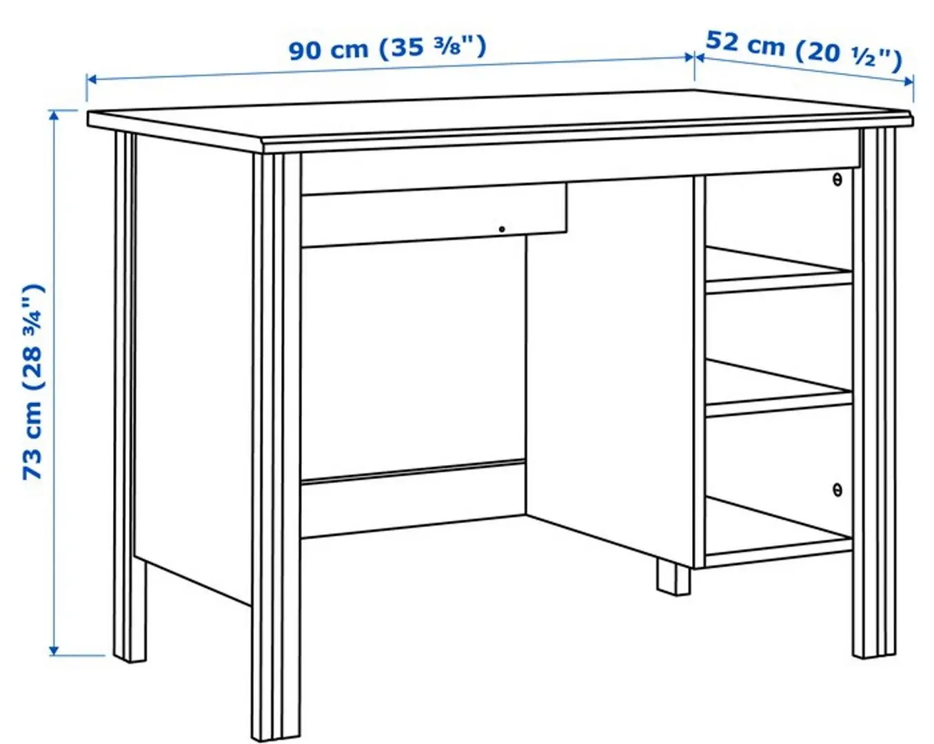 Masa de birou Ikea Brusali 90x52 (Alb)