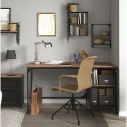 Письменный стол Ikea Fjallbo 140x70 (Черный/Коричневый)