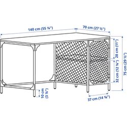 Masa de birou Ikea Fjallbo 140x70 (Negru/Maro) Thumb