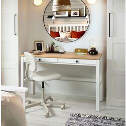 Masa de birou Ikea Hemnes 120x47 (Alb/Maro Deschis) Thumb