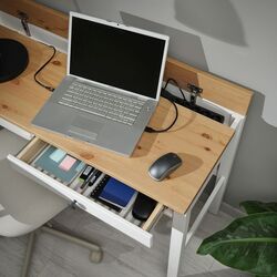 Masa de birou Ikea Hemnes 120x47 (Alb/Maro Deschis) Thumb