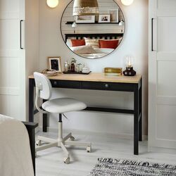 Masa de birou Ikea Hemnes 120x47 (Negru-maro/Maro Deschis) Thumb