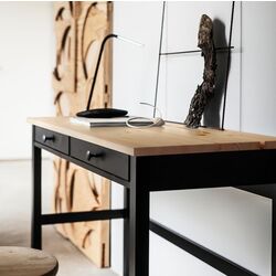 Masa de birou Ikea Hemnes 120x47 (Negru-maro/Maro Deschis) Thumb