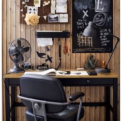 Masa de birou Ikea Hemnes 120x47 (Negru-maro/Maro Deschis) Thumb