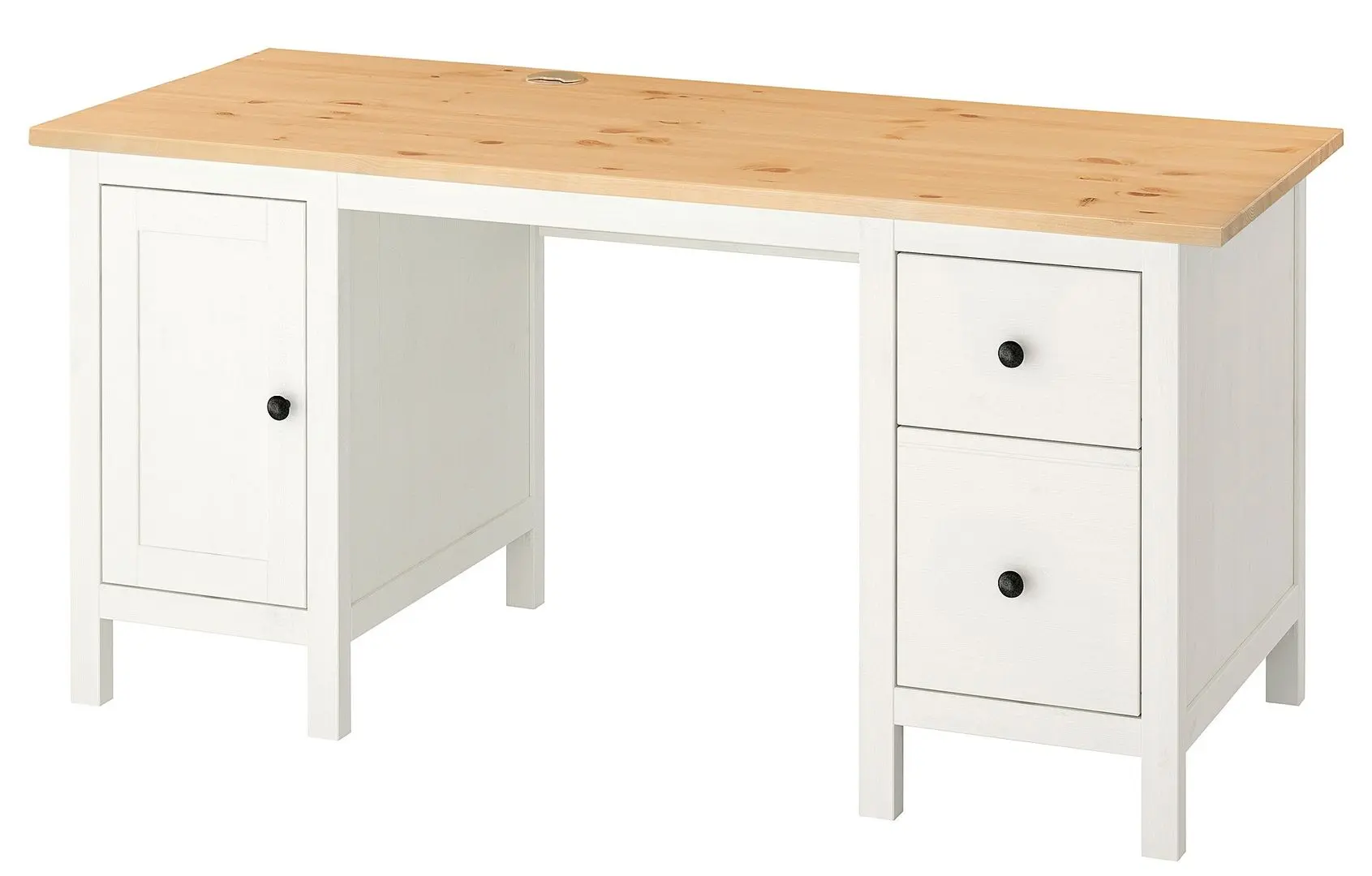 Masa de birou Ikea Hemnes 155x65 (Vopsit Alb/Maro Deschis)