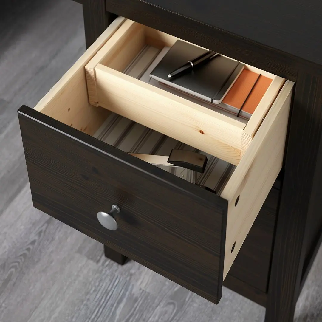 Masa de birou Ikea Hemnes 155x65 cm (Negru-maro)