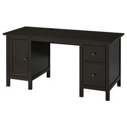 Masa de birou Ikea Hemnes 155x65 cm (Negru-maro) Thumb
