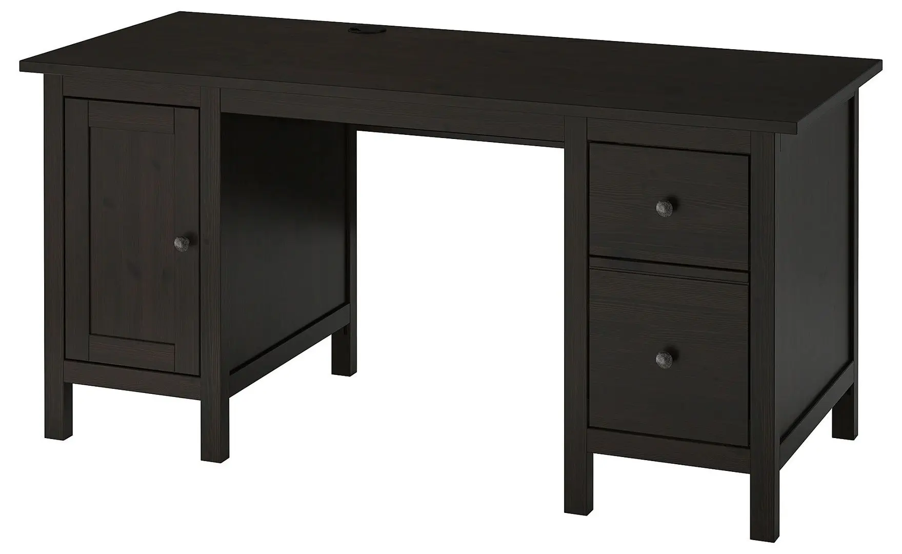 Masa de birou Ikea Hemnes 155x65 cm (Negru-maro)