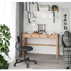 Masa de birou Ikea Hemnes 2 sertare 120x47 cm (Maro deschis) Thumb