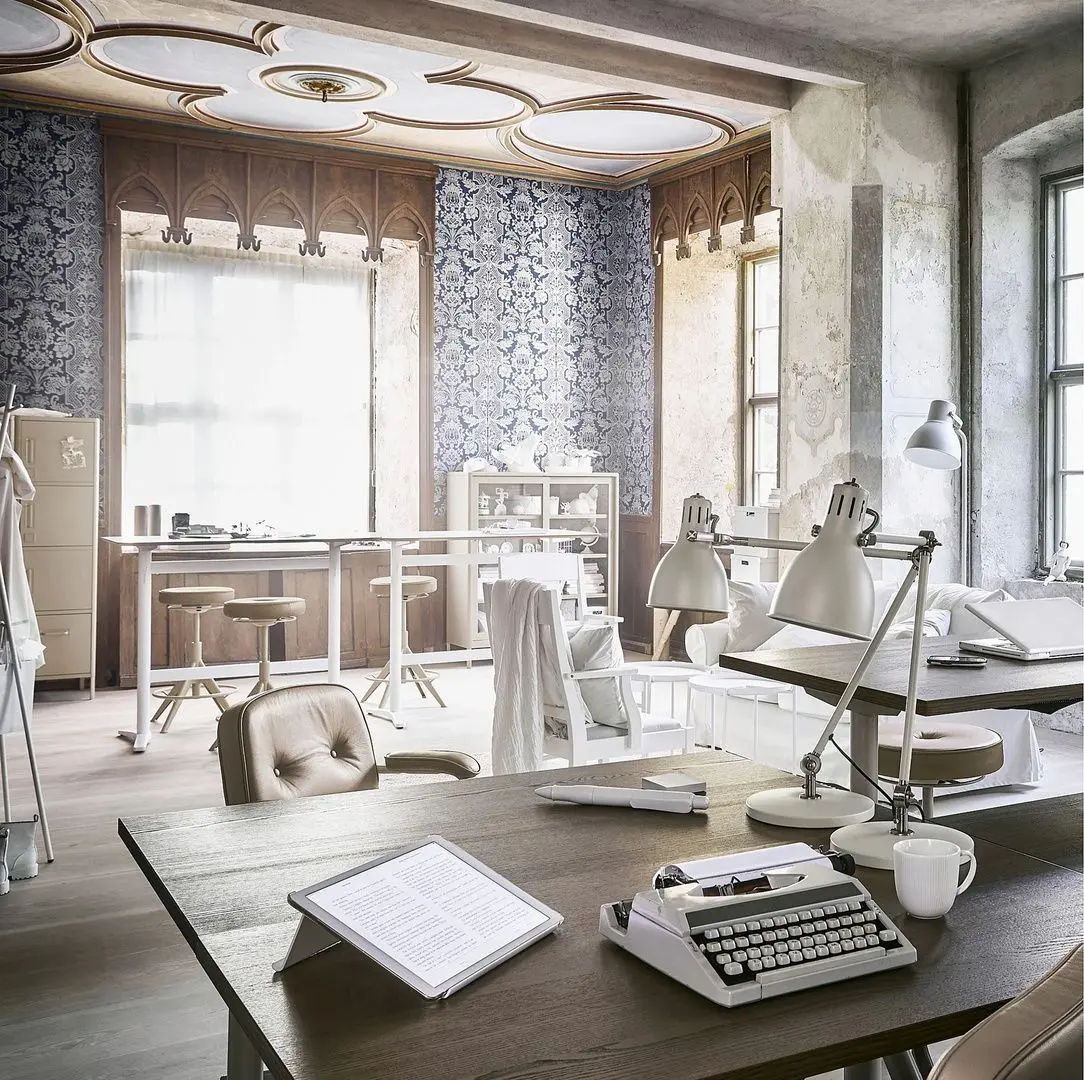 Masa de birou Ikea Idasen 120x70 (Maro/Bej)