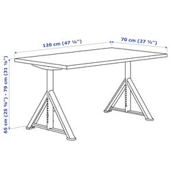 Masa de birou Ikea Idasen 120x70 (Maro/Bej) Thumb