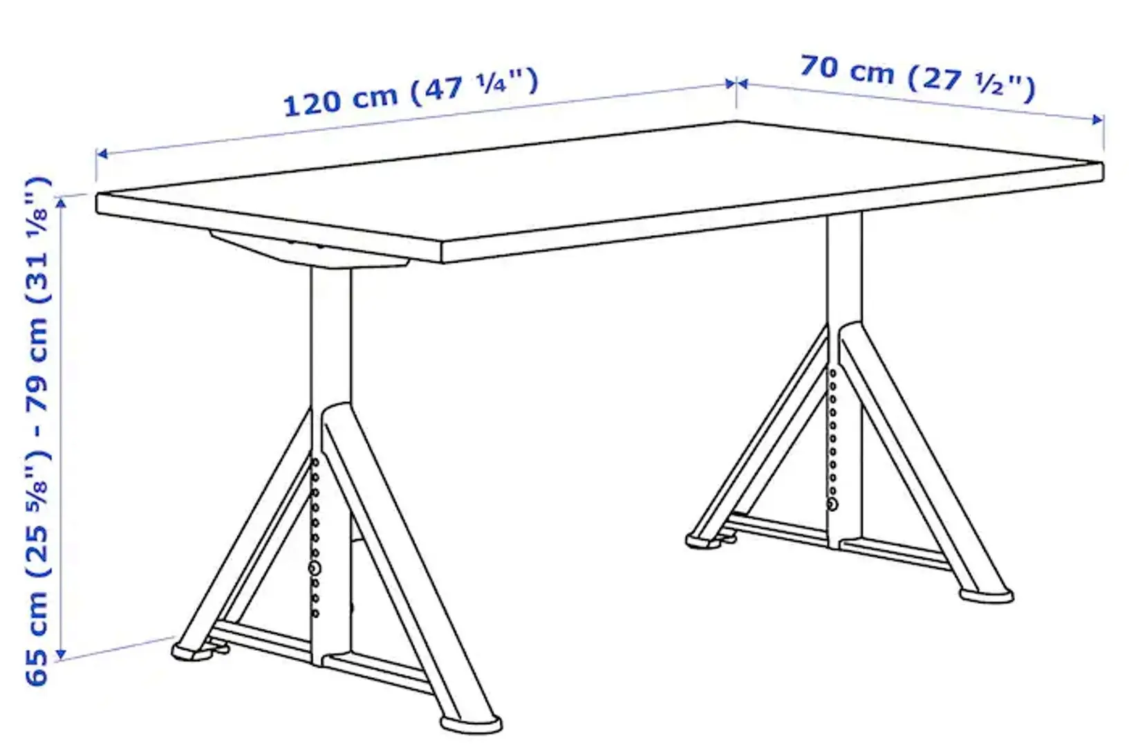 Masa de birou Ikea Idasen 120x70 (Maro/Gri Inchis)