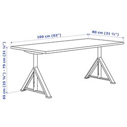 Masa de birou Ikea Idasen 160x80 (Maro/Gri Inchis) Thumb