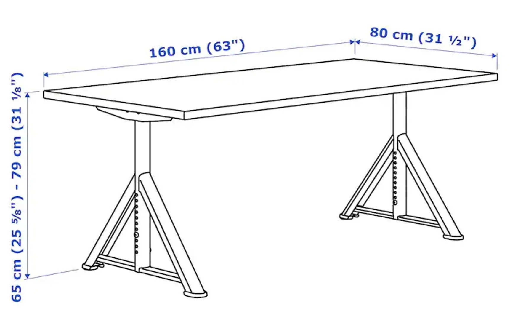 Masa de birou Ikea Idasen 160x80 (Maro/Gri Inchis)
