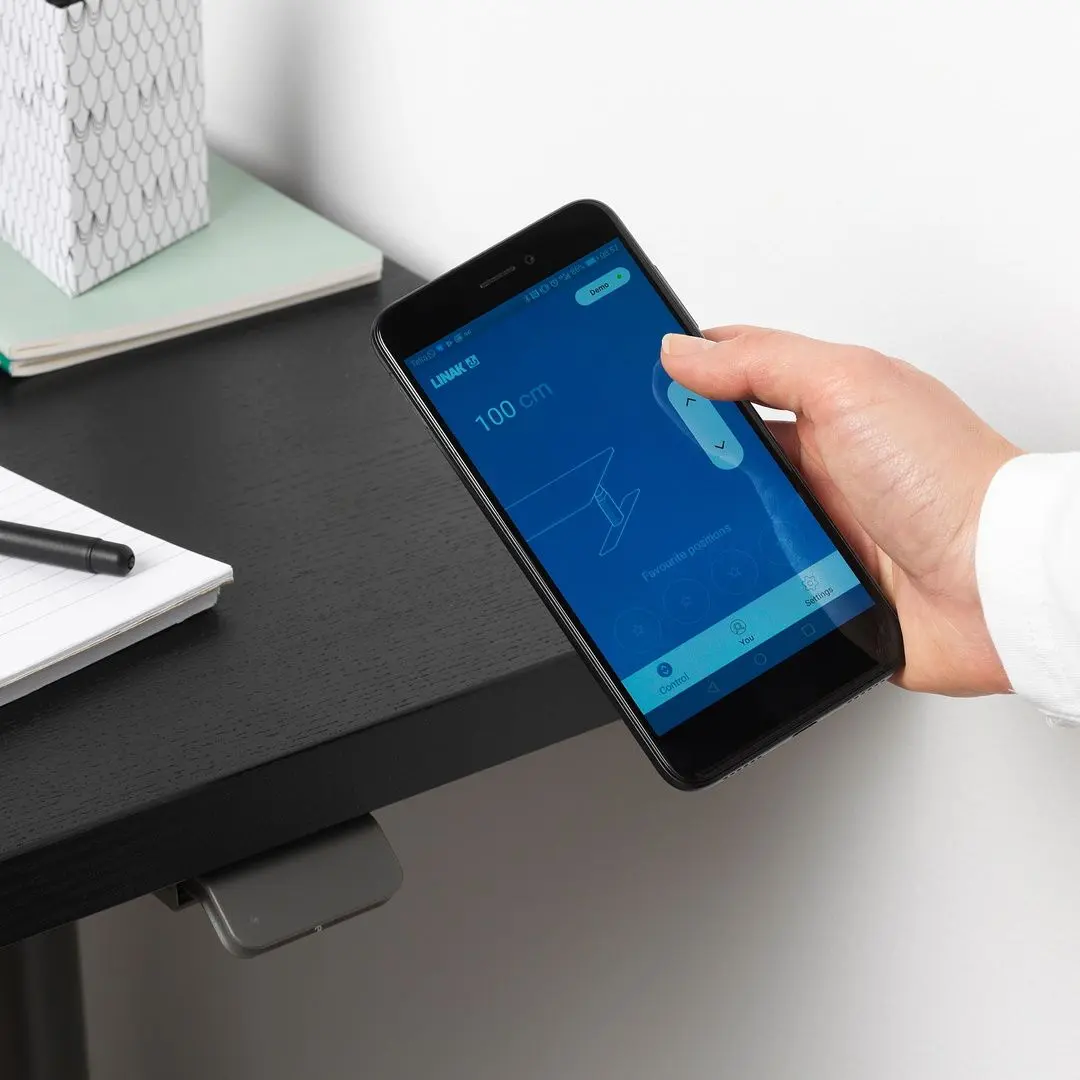 Письменный стол Ikea Idasen регулируемая высота 160x80 (Черный/Темно-серый)