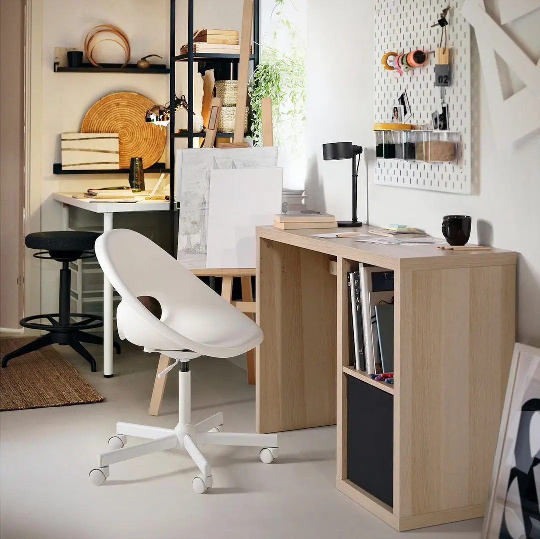 Masa de birou Ikea Kallax 111x39x77 (Aspect Stejar Albit)