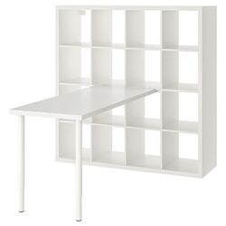 Etajera cu masa Ikea Kallax/Lagkapten 147x159x147 (Alb)