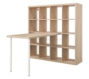 Etajera cu masa Ikea Kallax/Lagkapten 147x159x147 (Alb/Aspect Stejar Antichizat)