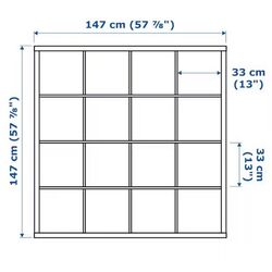 Стеллаж со столом Ikea Kallax/Lagkapten 147x159x147 (Белый/Под Беленый Дуб) Thumb