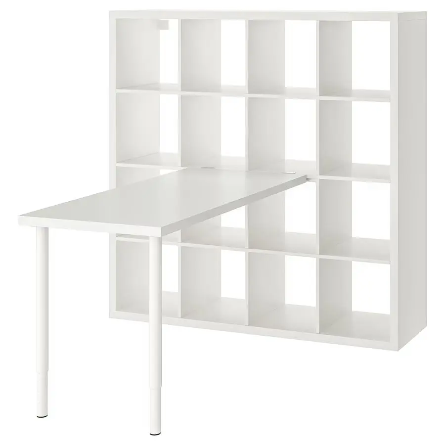 Etajera cu masa Ikea Kallax/Lagkapten 147x159x147 (Alb)