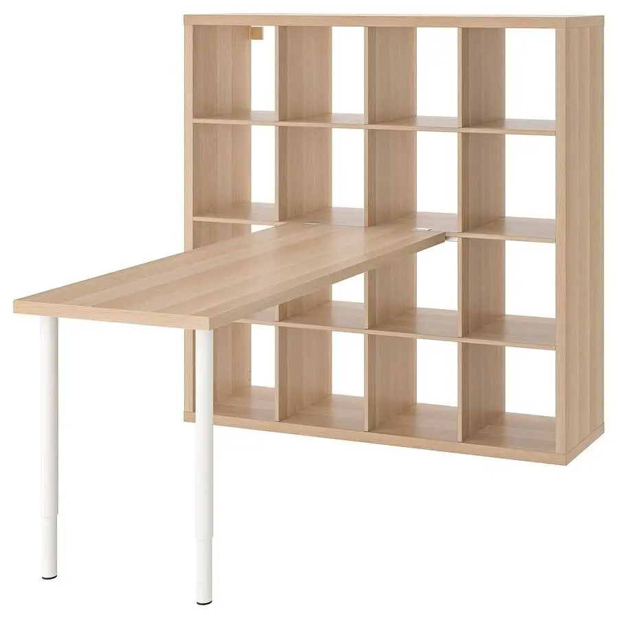 Masa de birou Ikea Kallax/Lagkapten 147x179x147 (Alb/Aspect Stejar Antichizat)