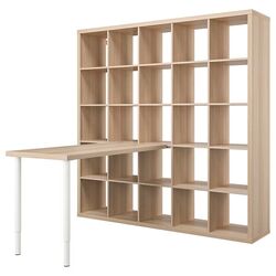 Masa de birou Ikea Kallax/Lagkapten 182x159x182 (Alb/Aspect Stejar Antichizat)