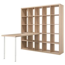 Masa de birou Ikea Kallax/Lagkapten 182x179x182 (Alb/Aspect Stejar Antichizat)