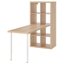 Masa de birou Ikea Kallax/Lagkapten 77x159x147 (Alb/Aspect Stejar Antichizat)