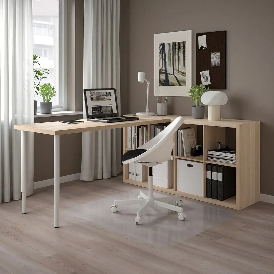 Masa de birou Ikea Kallax/Lagkapten 77x179x147 (Alb/Aspect Stejar Antichizat)