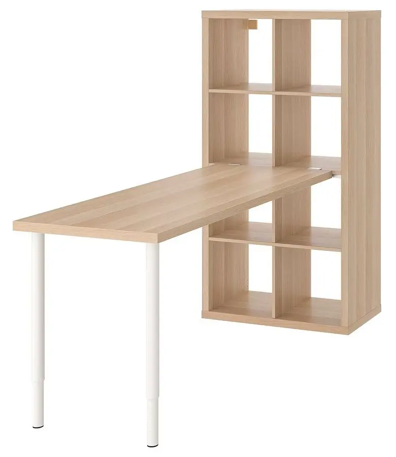 Masa de birou Ikea Kallax/Lagkapten 77x179x147 (Alb/Aspect Stejar Antichizat)