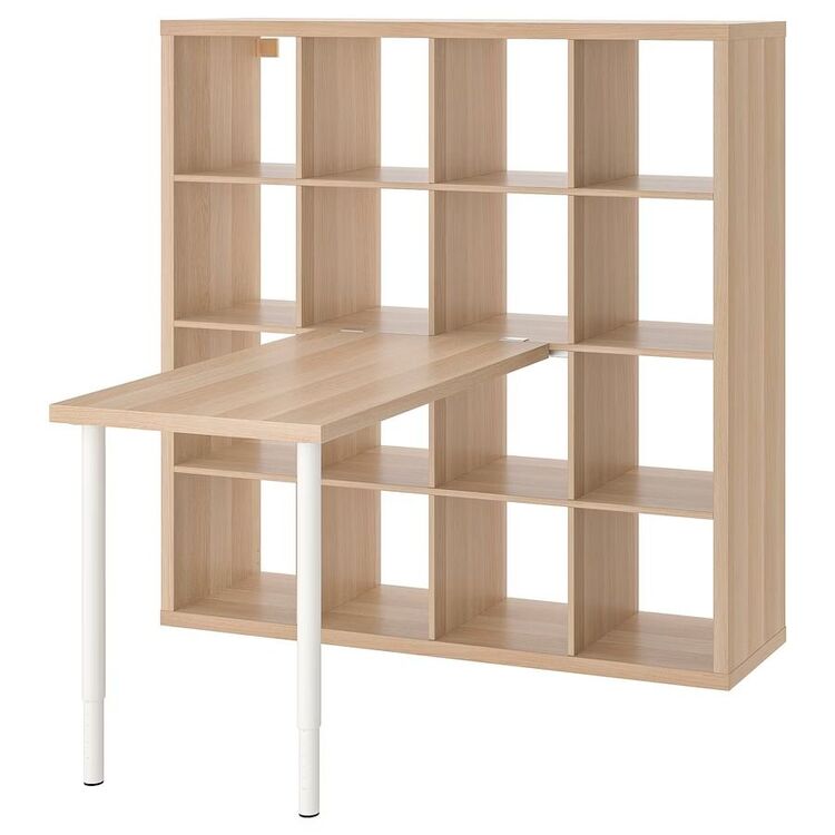 Письменный стол Ikea Kallax/Linnmon 147x139x147 (Белый/Под Беленый Дуб)