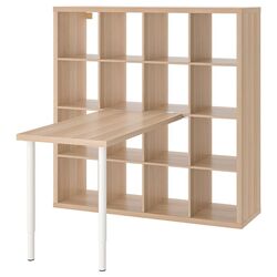 Masa de birou Ikea Kallax/Linnmon 147x139x147 (Alb/Aspect Stejar Antichizat)