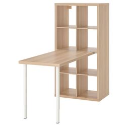 Masa de birou Ikea Kallax/Linnmon 77x139x147 (Alb/Aspect Stejar Antichizat)