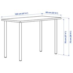 Masa de birou Ikea Lagkapten/Adils 120x60 (Alb) Thumb