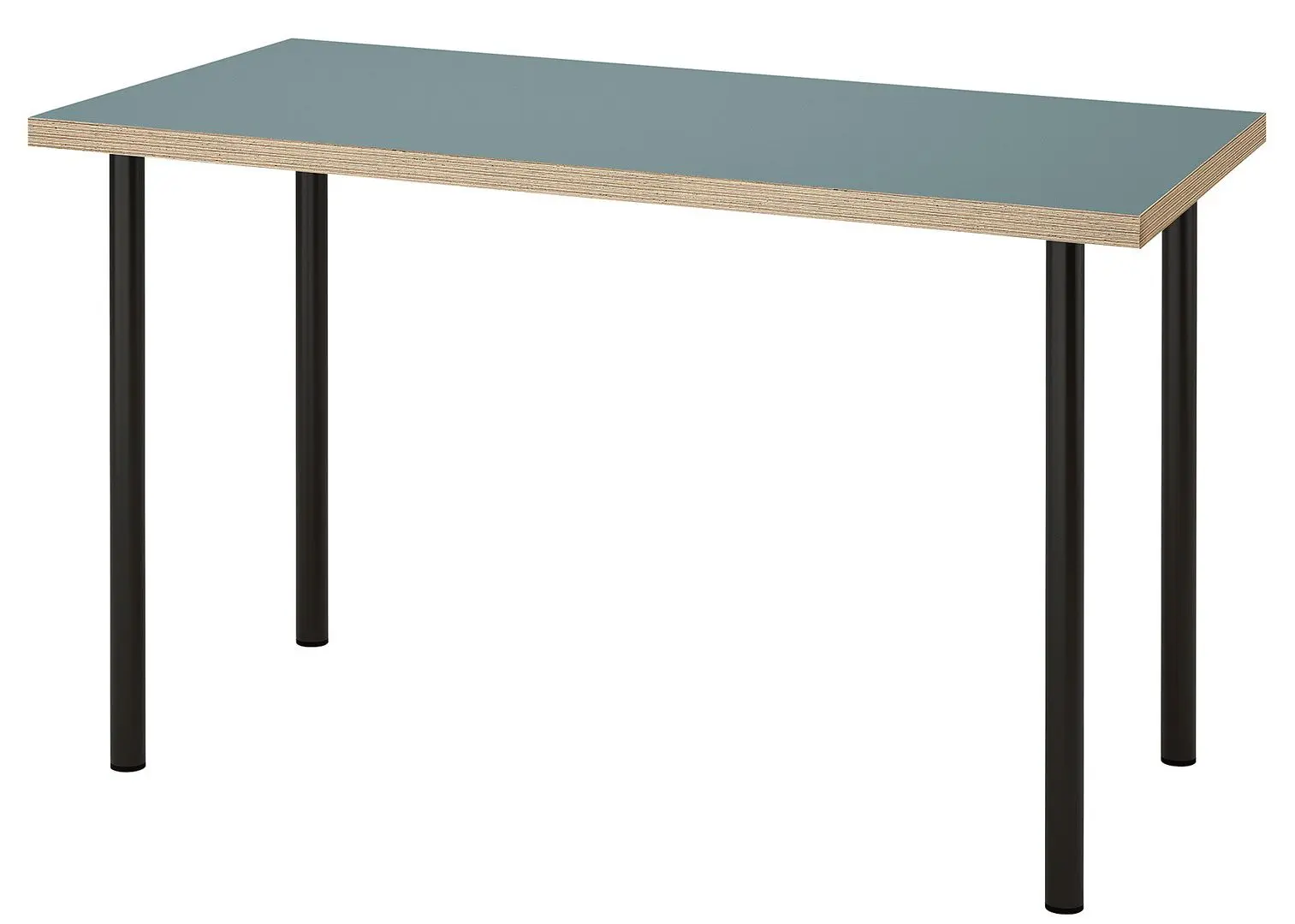 Masa de birou Ikea Lagkapten/Adils 120x60 (Gri-Turcoaz/Negru)