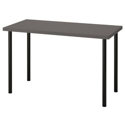 Masa de birou Ikea Lagkapten/Adils 120x60 (Gri inchis/Negru) Thumb