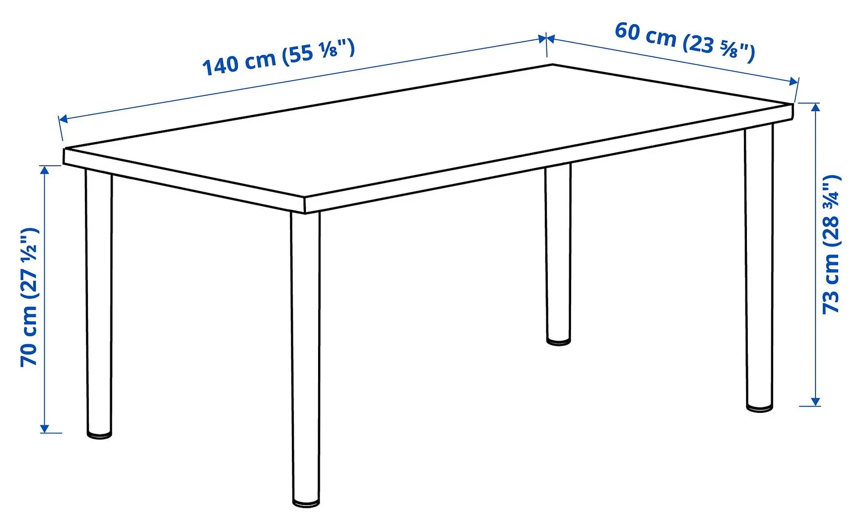 Masa de birou Ikea Lagkapten/Adils 140x60 (Gri-Turcoaz/Negru)