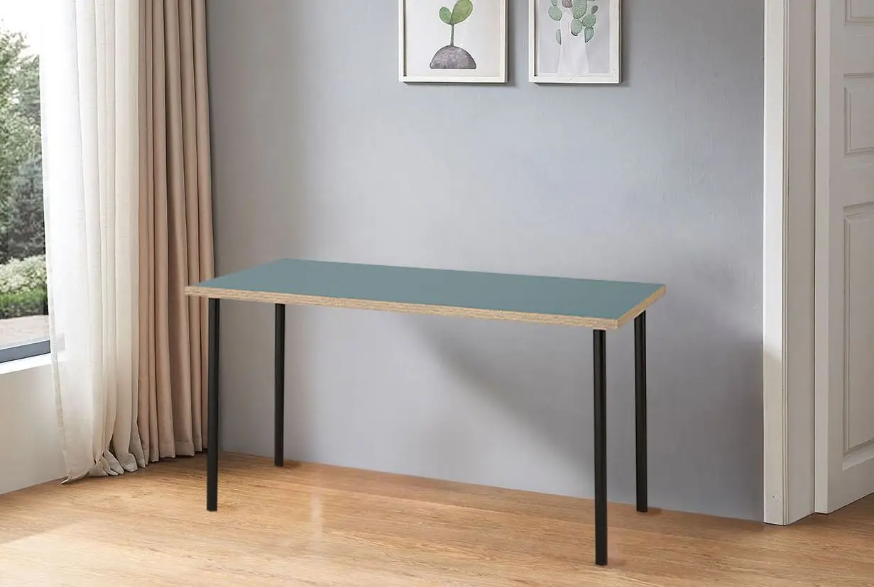 Masa de birou Ikea Lagkapten/Adils 140x60 (Gri-Turcoaz/Negru)