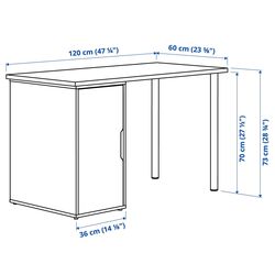 Письменный стол Ikea Lagkapten/Alex 1 дверца 120x60 (Белая Морилка/Под Белый Дуб) Thumb
