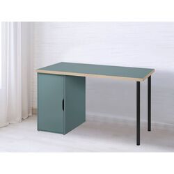 Masa de birou Ikea Lagkapten/Alex 1 usa 120x60 (Gri-Turcoaz/Negru)