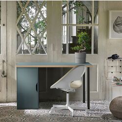 Masa de birou Ikea Lagkapten/Alex 1 usa 120x60 (Gri-Turcoaz/Negru) Thumb