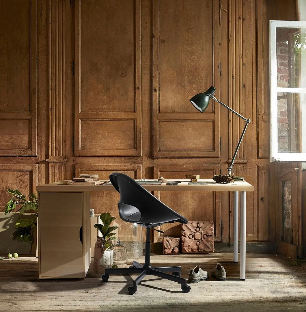 Masa de birou Ikea Lagkapten/Alex 1 usa 140x60 (Vopsit Alb/Aspect Stejar Alb)