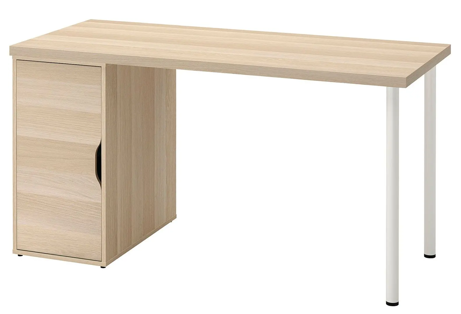 Masa de birou Ikea Lagkapten/Alex 1 usa 140x60 (Vopsit Alb/Aspect Stejar Alb)
