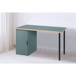 Masa de birou Ikea Lagkapten/Alex 1 usa 140x60 (Gri-Turcoaz/Negru)