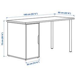 Masa de birou Ikea Lagkapten/Alex 1 usa 140x60 (Gri-Turcoaz/Negru) Thumb
