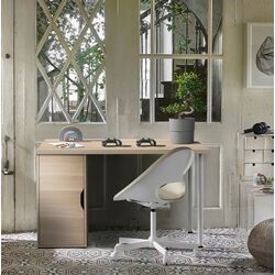 Masa de birou Ikea Lagkapten/Alex 120x60 (Vopsit Alb/Aspect Stejar Alb) Thumb